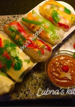A picture of 🌈Rainbow Rice Paper Rolls:.
