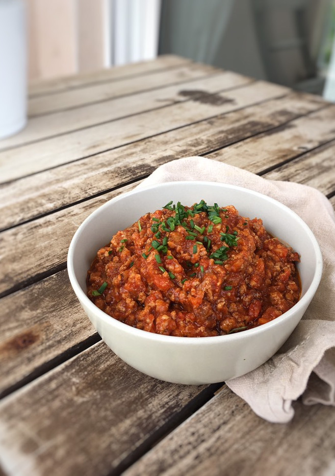 Una foto de Salsa boloñesa en olla de cocción lenta