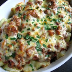 A picture of Potato & Bolognese Sauce Cheese Bake.