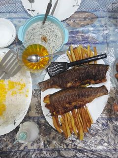 عکسی از دستور ماهی قزل آلای سرخ شده