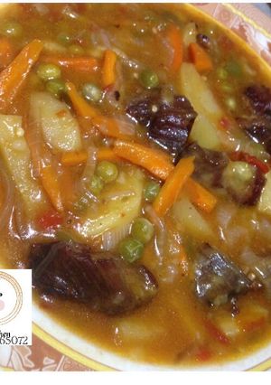 A picture of Vegetables soup recipe by Khabs kitchen.