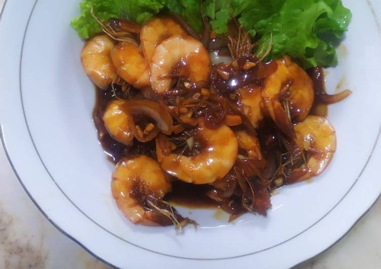 Resep Udang saus inggris Anti Gagal