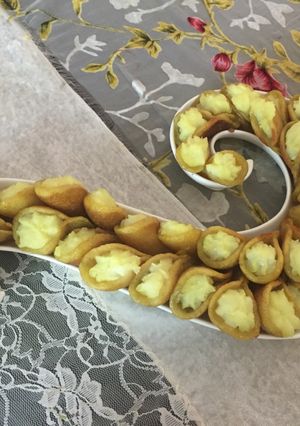 صورة لوصفة قطايف عصافيري بالقشطة