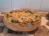 Tarta alta y completa con verduras