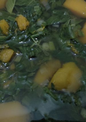 Foto resep Sayur Bayam Labu Kuning Kuah