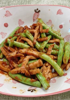 味噌四季豆肉絲 的食譜成品照片