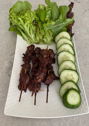 A picture of Grilled Chicken Gizzards with Herbs.