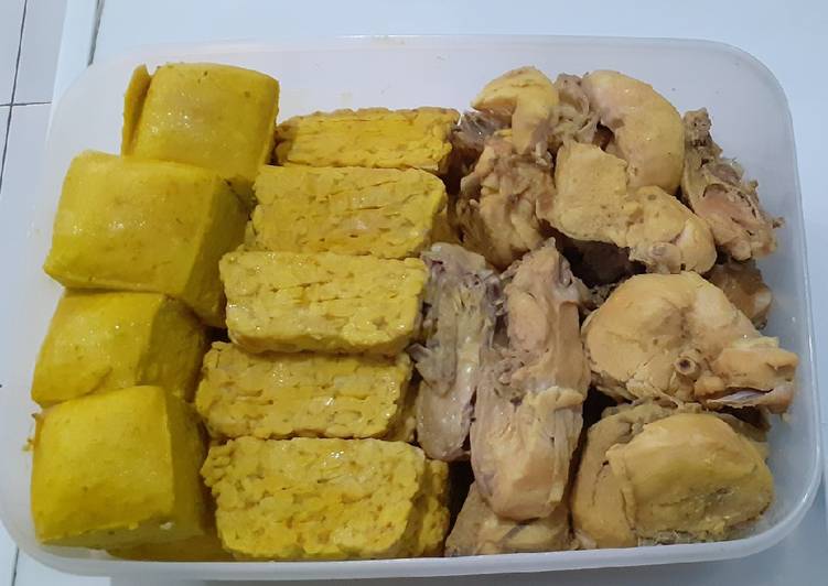 Ayam, tahu tempe ungkep
