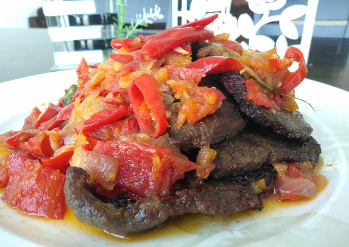 Recipe of Any-night-of-the-week Dendeng Balado (Indonesian Beef Jerky with Chilli)