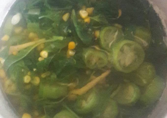 Resep: Sayur bening bayem jagung oyong Menu Enak