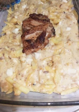 صورة لوصفة بطاطا فريت بصوص فرماج