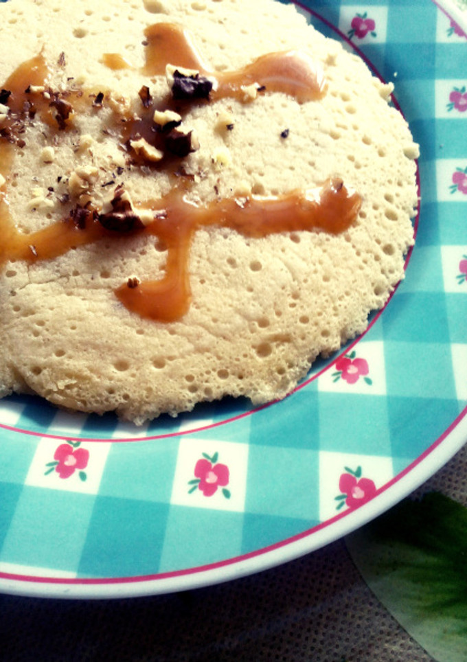 Una foto de Pancakes de helado de vainilla y nueces