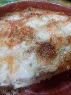 Una foto de Tartar de champiñones con carbonara