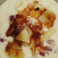 Dahi bhalle A picture of Dahi bhalle.