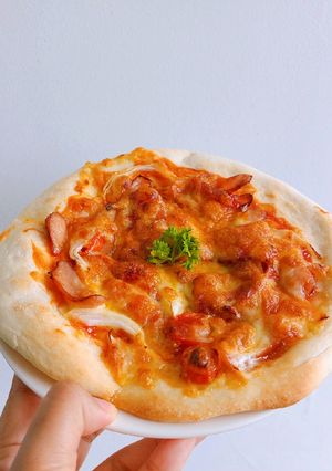 รูปของ Easy Italian Pizza ทำแป้งอิตตาเลี่ยนพิซซ่าบางกรอบหม้ออบลมร้อน