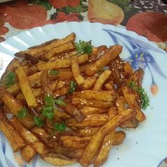 A picture of Air Fryer Crispy Honey Chilli Potato Fry.