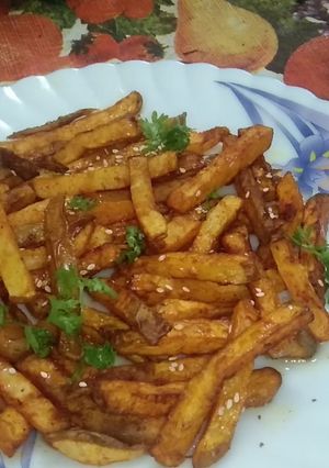 A picture of Air Fryer Crispy Honey Chilli Potato Fry.