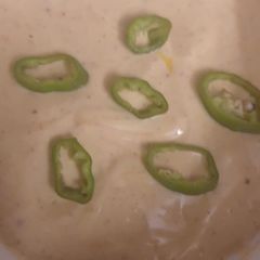 A picture of Burger,shawarma sauce.