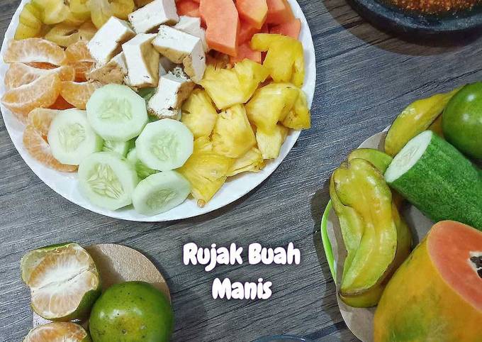 Bagaimana Menyiapkan 193.🍍🍊Rujak Buah Manis🍊🍍 yang Lezat Sekali