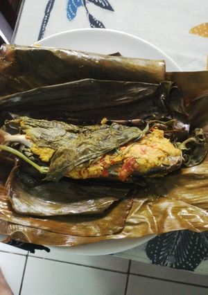 Foto resep Pepes peda daun labu