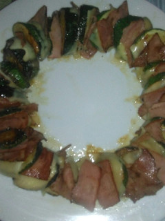 Una foto de Calabacines hasselback