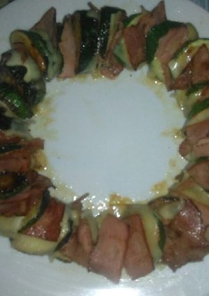 Una foto de Calabacines hasselback
