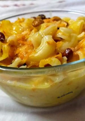 A picture of Carrot pasta kheer.