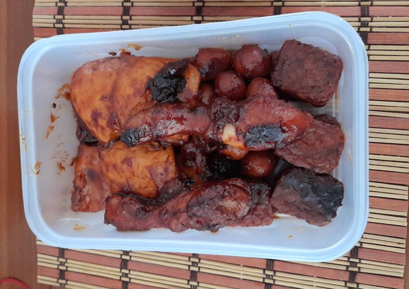 Tempe, tahu, ayam Bacem