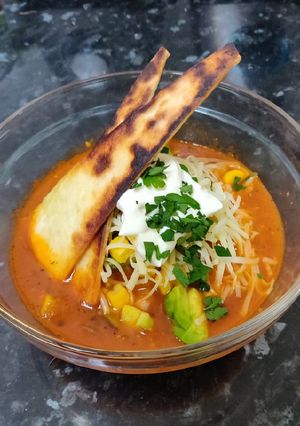 A picture of Texas Tortilla Soup.