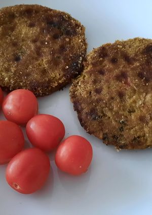 Una foto de Hamburguesa de verdura. Una combinación muy rica!