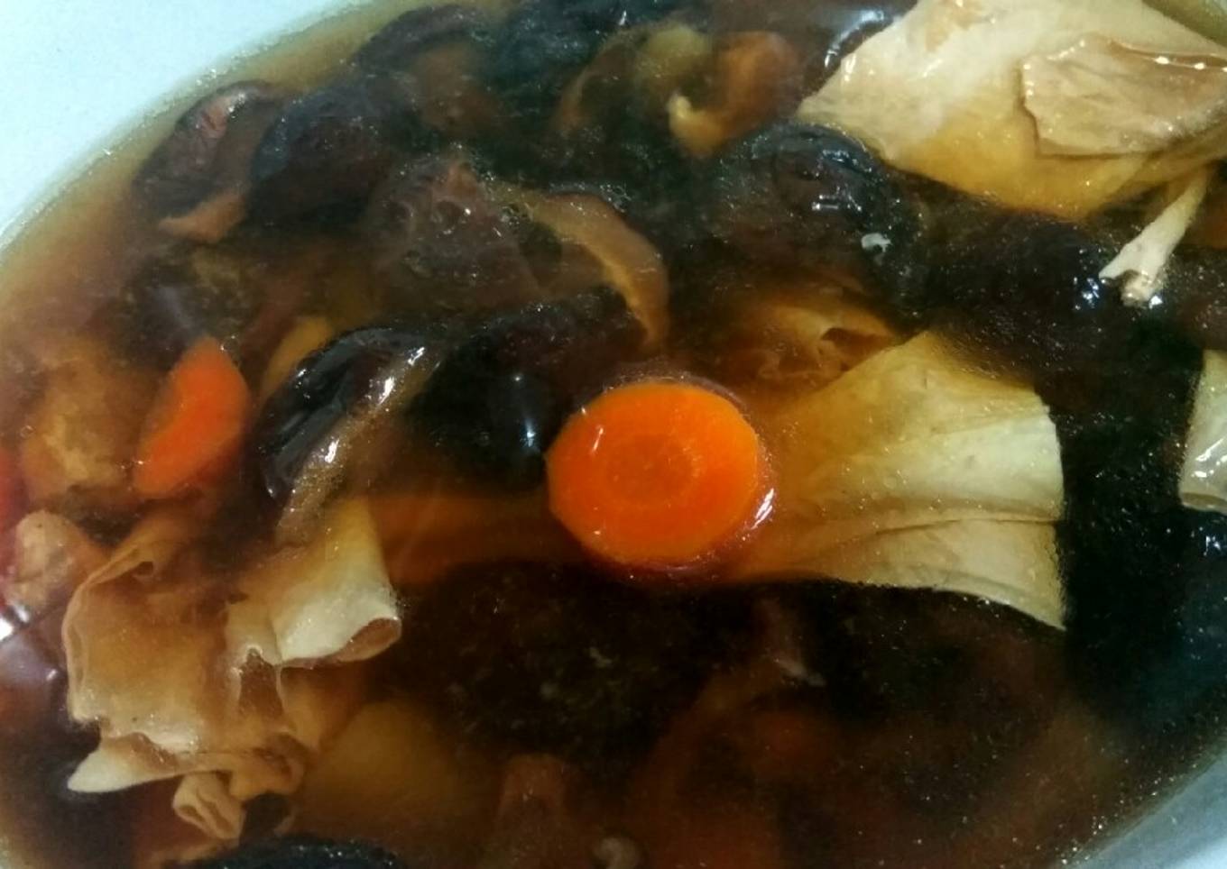 Sop Ayam Jamur kembang tahu Slow Cooker