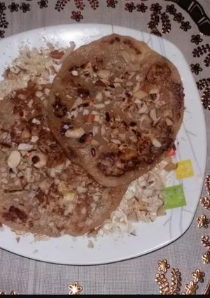 A picture of Dry fruits pan cake.