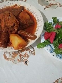 صورة لوصفة مرق بالخرشف والبطاطا