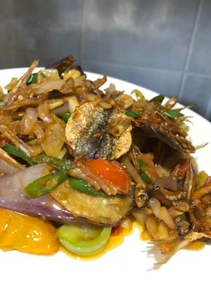 Foto resep Oseng teri ikan asin pakai terong