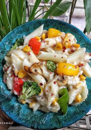 A picture of Homemade white sauce pasta recipe IN 5 EASY STEPS.