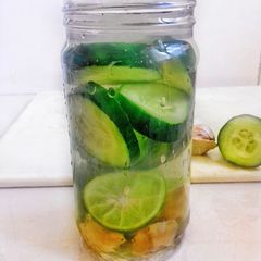 A picture of Lime Cucumber Ginger Water.