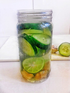 A picture of Lime Cucumber Ginger Water.