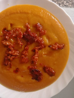 Una foto de Puré de calabaza y puerro
