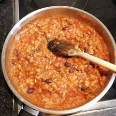 A picture of Hash brown bean stew.
