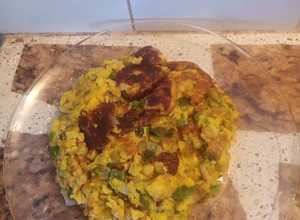 Una foto de Mini tortilla de lechuga y morrón verde