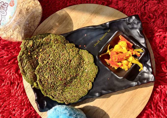 Recipe of Homemade Spinach and Oats Savoury Pancakes