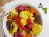 ترشی گل کلم زردچوبه ای