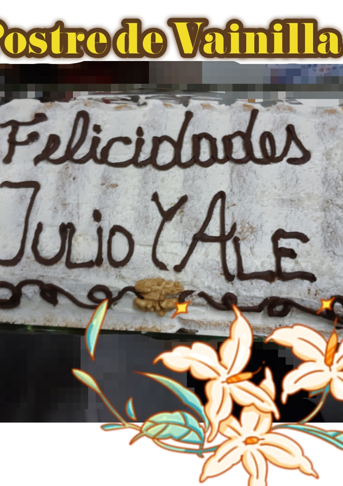 Una foto de Postre de vainillas y duraznos 👌🤤
