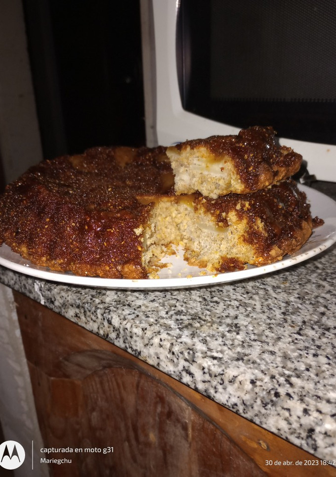 Una foto de Tarta invertida de manzana