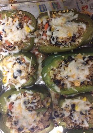 A picture of Mexican stuffed Pepper (Vegetarian).