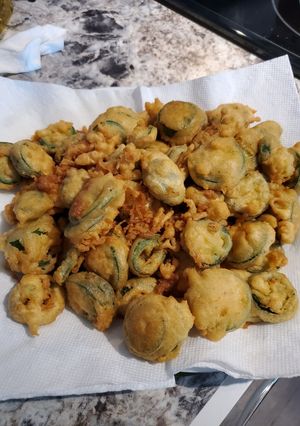 A picture of Fried Jalapeno Coins (Bottle Caps).