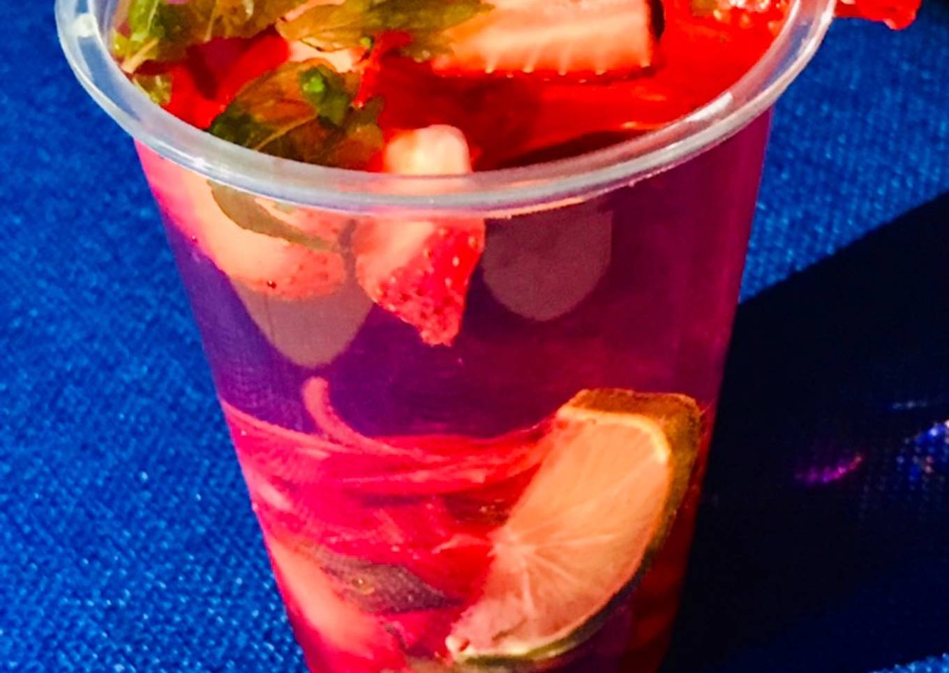Strawberry lime rose cooler