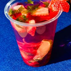 A picture of Strawberry lime rose cooler.