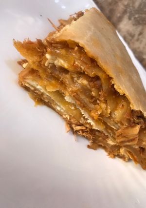 A picture of Homemade lasagna.