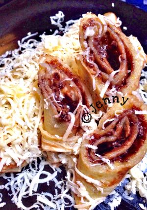 Foto resep Crepes Pisang Ovomaltine Keju